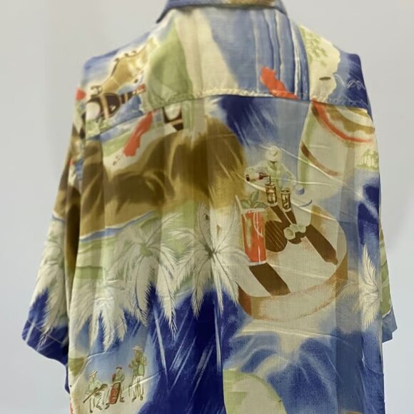 Tommy Bahama XL Silk Button Down Hawaiian Shirt Beach Island Vacation Original - Picture 4 of 4